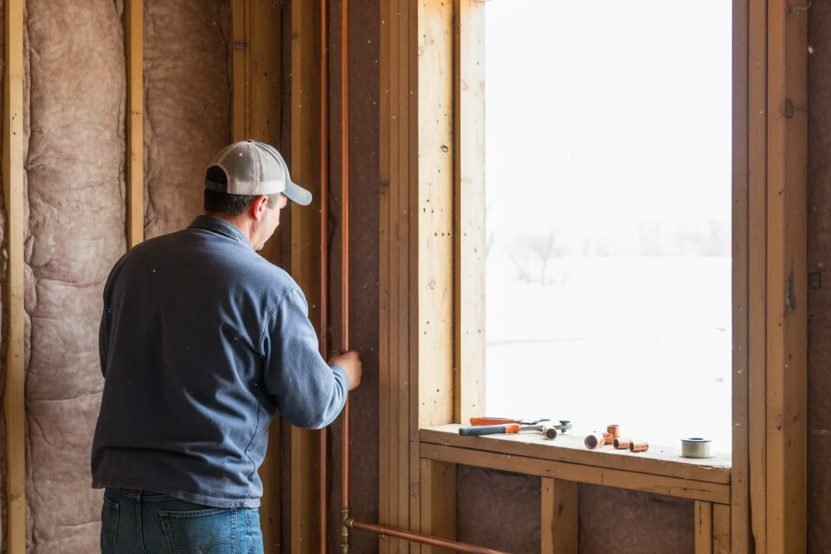 Licensed plumber running new copper supply lines in a Monroe home